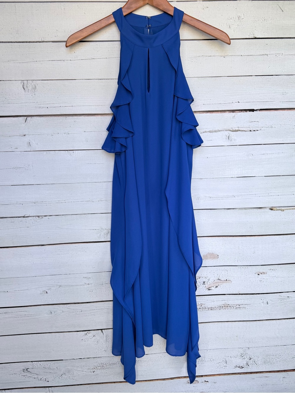 Nine West Halter Chiffon Ruffled Asymmetrical Dress Size XL